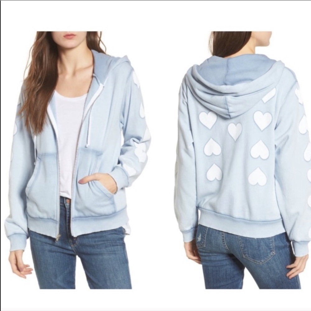 Wildfox hoodie heart of hearts sweatshirt xxs